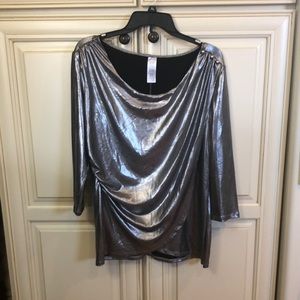 NWOT Shiny Silver Top - Perfect for the holidays!